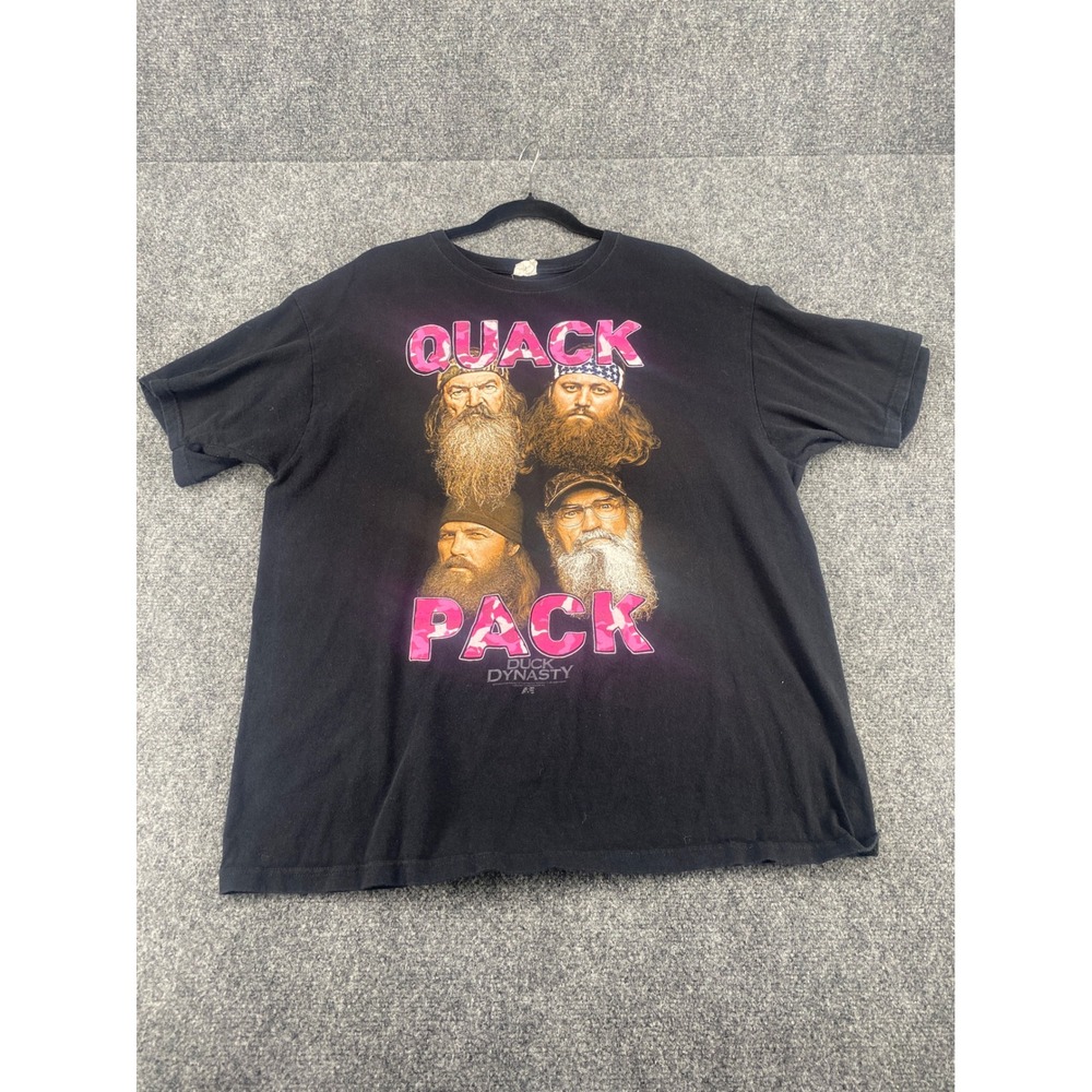 Anvil Duck Dynasty Quack Pack T-Shirt Mens XL Black Pink Camo Graphic Tee Hunt